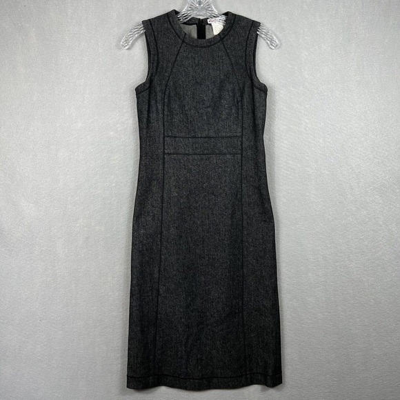 Kors Michael Kors Dress Size 2 Black Midi Sleeveless Sheath Made in Italy - Picture 2 of 12